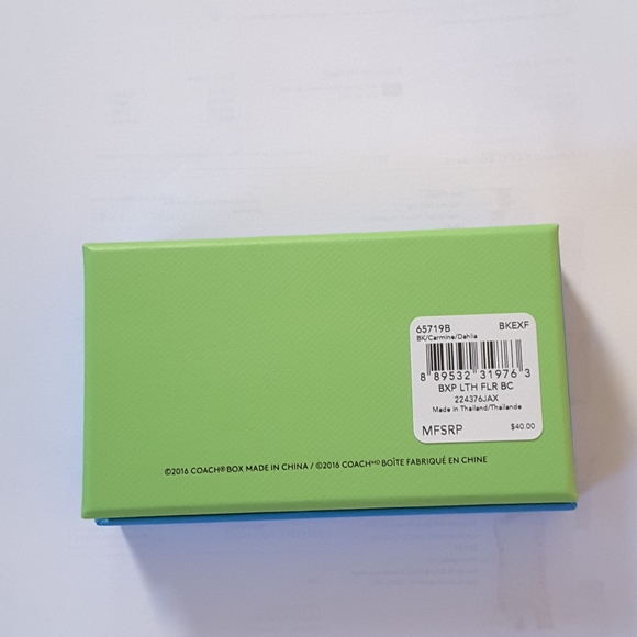 Coach Leather Flower Key Fob Bag Charm Dk Pink NWT - Picture 8 of 10